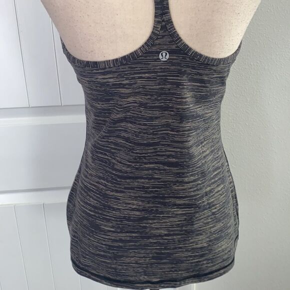 Lululemon Power Y Tank Gray Tan Straps Size 10 - Picture 9 of 11